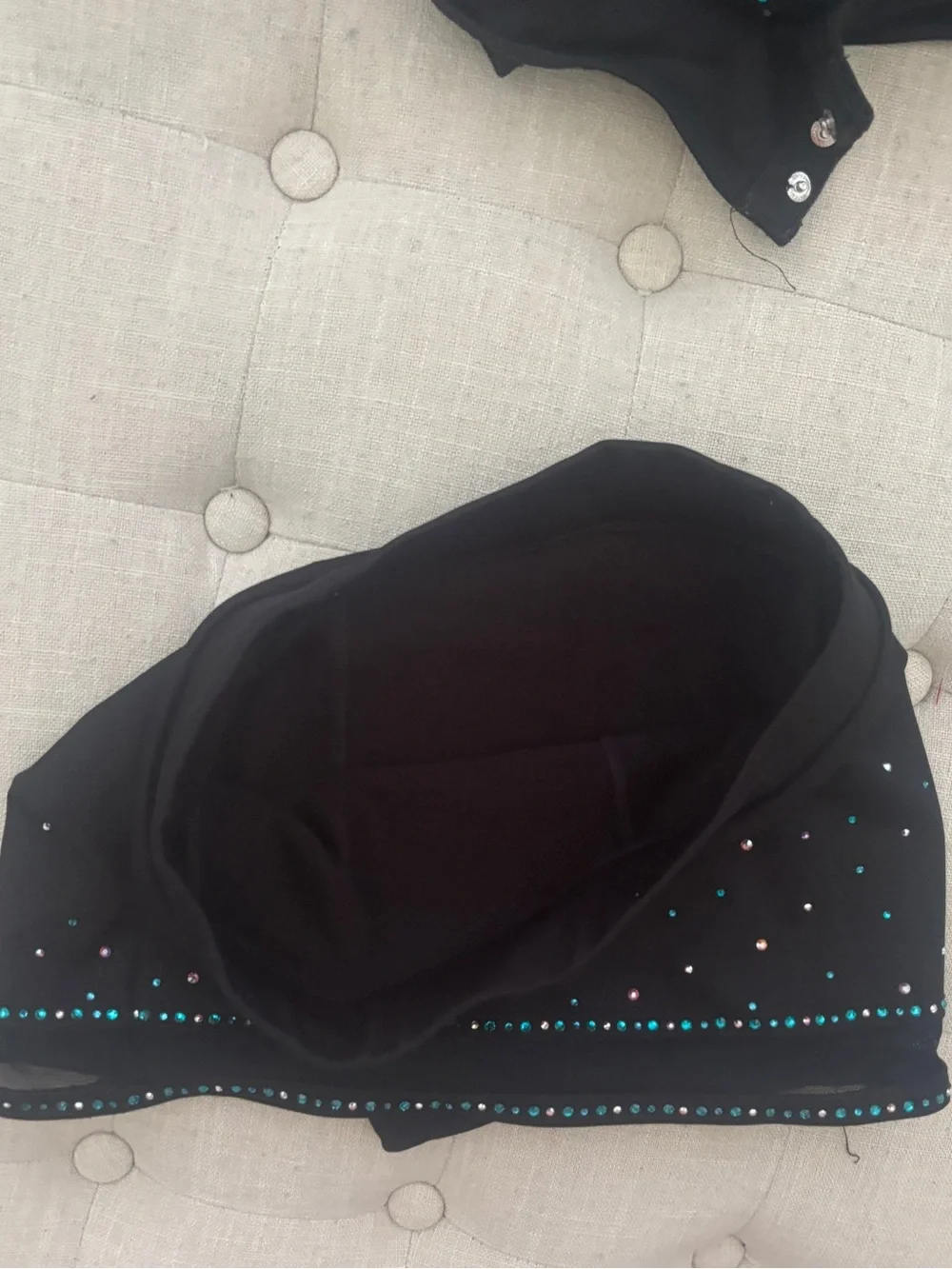 CEA Black and Teal Rhinestone Cold-Shoulder Kids uniform